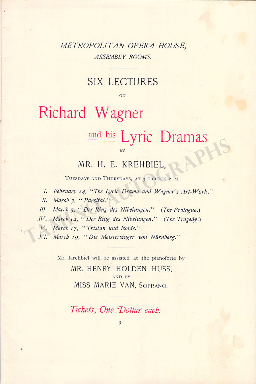 Henry Grafton Chapman H.E. Krebiel Richard Wagner